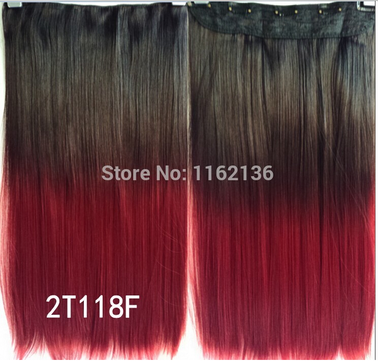 ,  ǽ 5 Ŭ   Ȯ 130g ̽  ռ    긣 Ӹ 60cm 1  33  Ŭ/clip in on straight synthetic Dip Dye ombre hair 5 clips in hairpieces sl